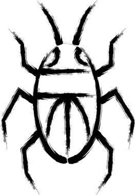 Fırça ile yazılmış mini böcek resimleme ikonu hamamböceği