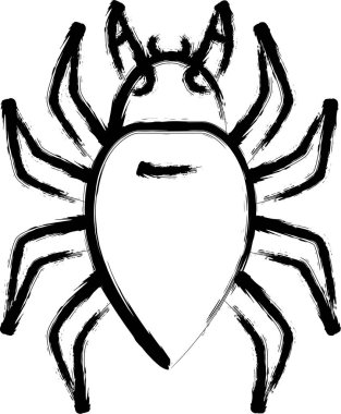 Fırça ile yazılmış mini böcek resimleme simgesi miti