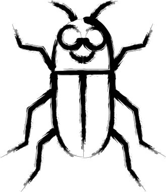 Fırça ile yazılmış mini böcek resimleme ikonu ateşböceği