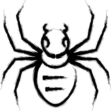 Fırçayla çizilmiş mini böcek resimleme ikonu örümceği