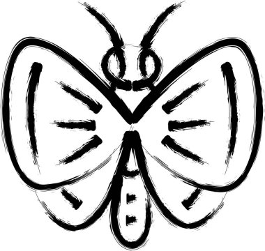 Brush-written mini insect illustration icon butterfly clipart