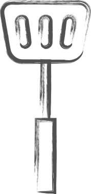 Günlük ihtiyaçlarla ilgili fırça çizilmiş resimler: spatula