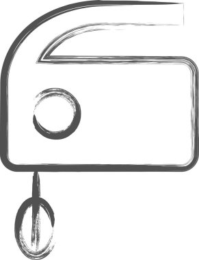 Günlük ihtiyaçlarla ilgili fırça çizilmiş çizimler: çırpma makinesi