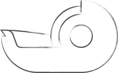 Kırtasiye ile ilgili fırça darbesi illüstrasyon selofan bant