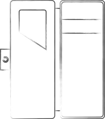 Kırtasiye fırçası tek öge illüstrasyon simgesi kalem kılıfı yazıyor