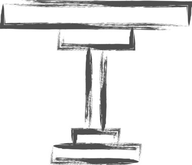 İçe dönük fırçayla çizilmiş tek çizim tablosu