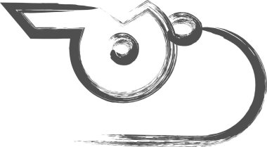 Sporla ilgili fırçayla çizilmiş tek bir illüstrasyon ıslığı