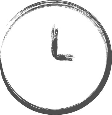 Ev aletleri ve saatlerle ilgili fırçayla çizilmiş tek öge çizimleri