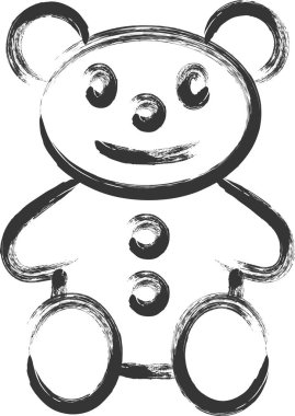 Çocuk bakımıyla ilgili fırçayla çizilmiş doldurulmuş tek bir resim oyuncağı