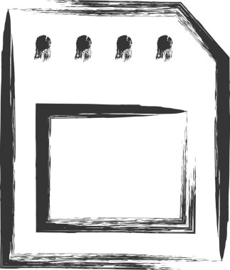 İşle ilgili fırça darbesi tek parça illüstrasyon hafıza kartı