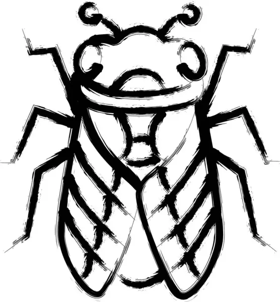 Fırçayla çizilmiş mini böcek resimleme simgesi ağustos böceği