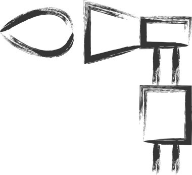 Araçla ilgili fırçayla çizilmiş tek öge illüstrasyon gaz yakıcı