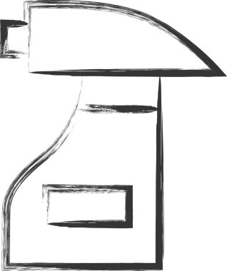 Günlük ihtiyaçlarla ilgili tek fırça çizimi spreyi