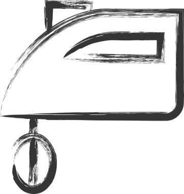 Günlük ihtiyaçlar çırpma makinesiyle ilgili fırçayla çizilmiş tek öge illüstrasyonu