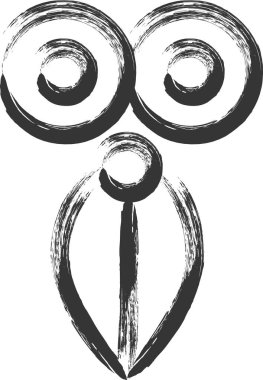 Kırtasiyeyle ilgili tek fırça çizilmiş çizimler: makas