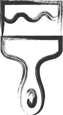 Kırtasiye ile ilgili tek fırça çizimleri