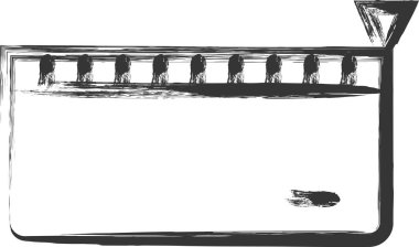 Kırtasiye ile ilgili fırça yazısının tek öğesi illüstrasyonu: Kalem kutusu