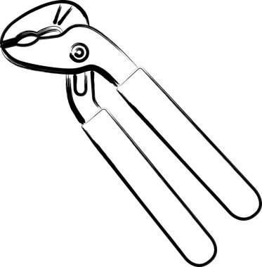 Fırça yazma aracı illüstrasyon pense anahtarı