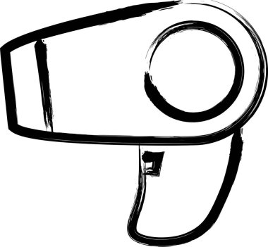 Fırçayla çizilmiş ev aletleri illüstrasyon saç kurutma makinesi