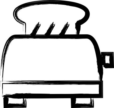 Fırçayla çizilmiş ev aletleri resimli fırın