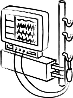Tıbbi simge elektrokardiyogramını fırçala