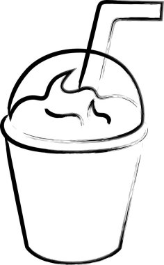 Fırçayla çizilmiş tek bir yiyecek illüstrasyonu Frappe
