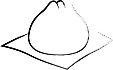 Fırçayla çizilmiş tek bir yiyecek illüstrasyon et çöreği