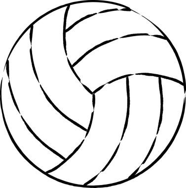 Fırçayla çizilmiş spor ekipmanları çizim voleybol
