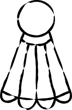 Fırçayla çizilmiş spor ekipmanı çizimi badminton topu