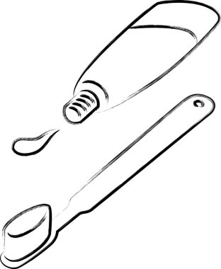 Tek öge simgesi olan diş fırçasını fırçala