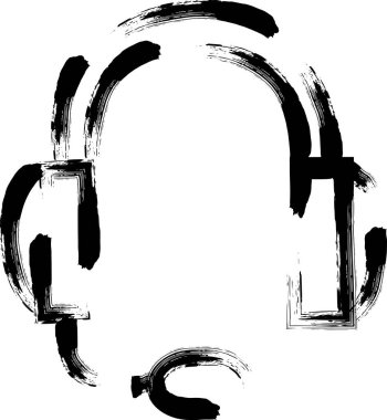 Mikrofonlu fırça yazma simgesi kulaklığı