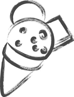 Fırçayla çizilmiş tatlılar, resimli mısır dondurması.