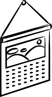 Fırça iç illüstrasyon takvimi