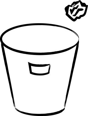 İç çizim çöp kutusunu fırçala