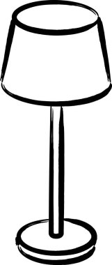 Fırça iç illüstrasyon masa lambası