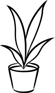 Fırçayla çizilmiş iç çizim yaprak bitkileri