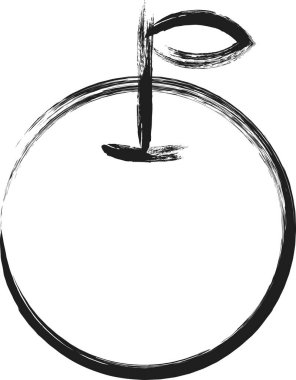 Mini fırça tek öge simgesi elması yazıyor