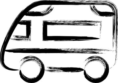 Mini hat yazısı tıbbi simge ambulansı