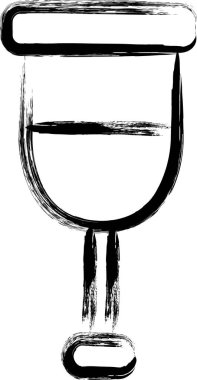 Küçük kaligrafi tıbbi ikon koltuk değnekleri