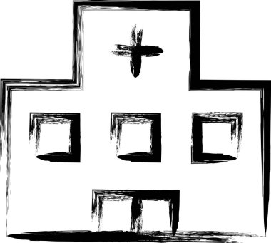 Mini hat yazısı tıp ikonu hastanesi