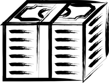 Fırça yazma işi simgesi para tomarı