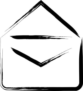 Fırça yazma iş simgesi e- posta açılışı