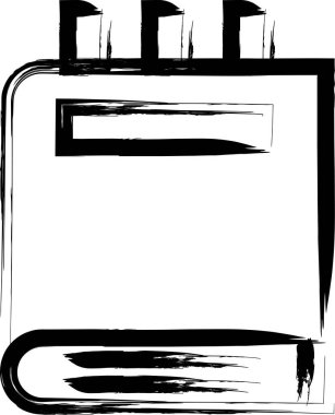 Fırça yazma işi simgesi kitap yapışkan notu