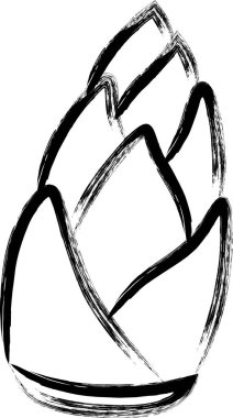 Fırçayla çizilmiş sebze ikonu bambu filizi