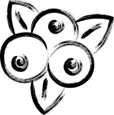 Meyve fırçası çizilmiş tek öge simgesi yaban mersini