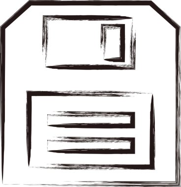 Fırça yazma iş simgesi disketi