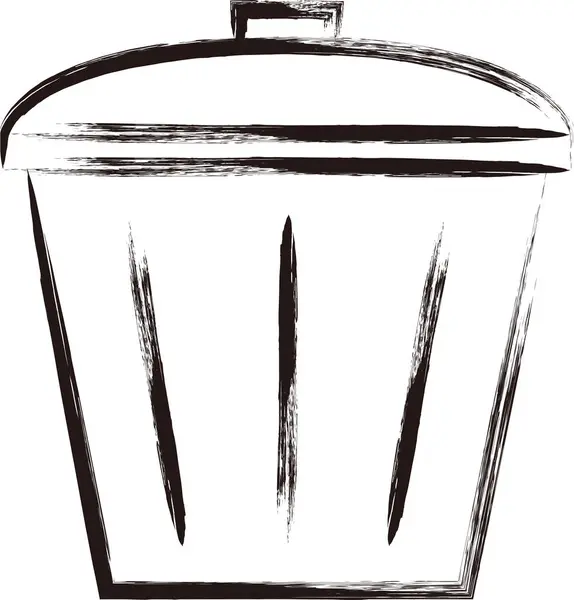 stock vector Brush writing business icon trash can