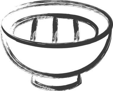 Mini-mini fırça ile çizilmiş yemek çizimi Katsudon