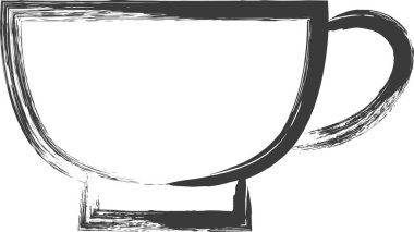 Mini fırça darbesi yiyecekler ve resimli kahve fincanı içecekler.