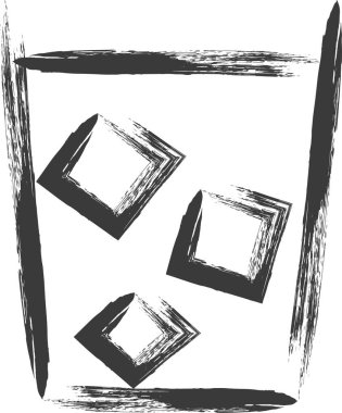 Mini-mini fırça darbesi yemek illüstrasyon içeceği